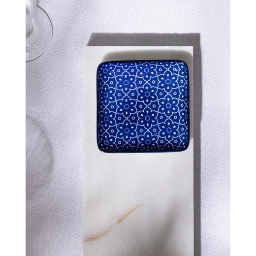 Madame COCO Reve Bleu Mais Square Porcelain Plate 12.2×3.2cm – Elegant Serving Plate for Appetizers, Desserts & Snacks, Ideal for Everyday Dining and Table Setting - Madame COCO - Image 9