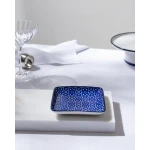 Madame COCO Reve Bleu Mais Square Porcelain Plate 12.2×3.2cm – Elegant Serving Plate for Appetizers, Desserts & Snacks, Ideal for Everyday Dining and Table Setting - Madame COCO