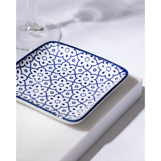 Madame COCO Reve Bleu Lucida Square Porcelain Plate 12.2×3.2cm – Elegant Serving Plate for Appetizers, Desserts & Snacks, Ideal for Everyday Dining and Table Setting - Madame COCO - Image 7