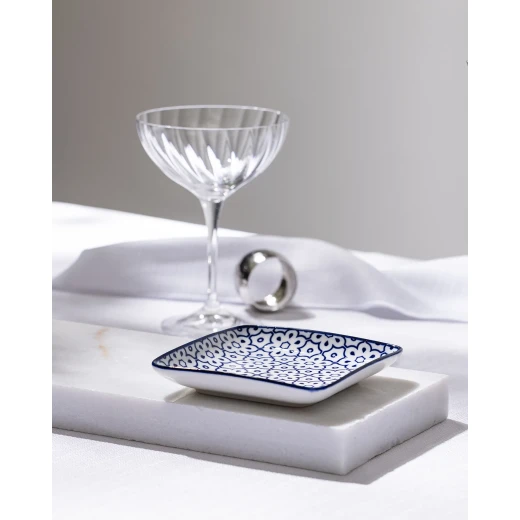 Madame COCO Reve Bleu Lucida Square Porcelain Plate 12.2×3.2cm – Elegant Serving Plate for Appetizers, Desserts & Snacks, Ideal for Everyday Dining and Table Setting - Madame COCO - Image 6