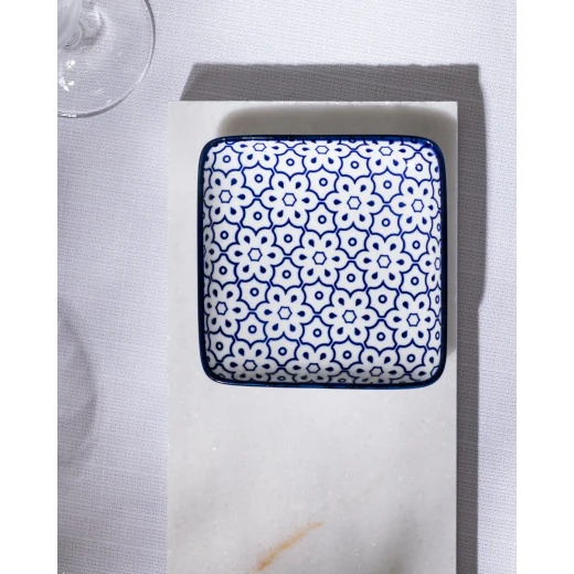 Madame COCO Reve Bleu Lucida Square Porcelain Plate 12.2×3.2cm – Elegant Serving Plate for Appetizers, Desserts & Snacks, Ideal for Everyday Dining and Table Setting - Madame COCO - Image 9