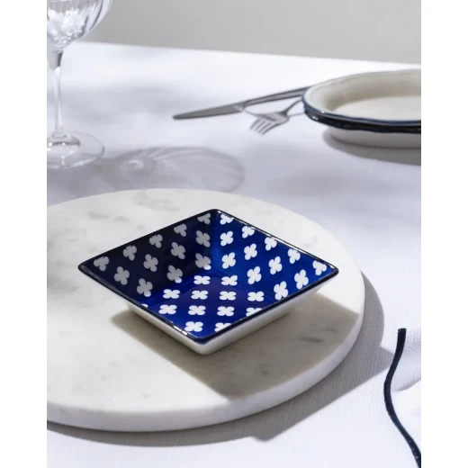 Madame COCO Reve Bleu Raye Square Porcelain Plate 12.2×3.2cm – Elegant Serving Plate for Appetizers, Desserts & Snacks, Ideal for Everyday Dining & Table Setting - Madame COCO - Image 7