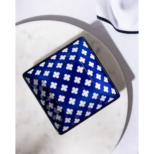 Madame COCO Reve Bleu Raye Square Porcelain Plate 12.2×3.2cm – Elegant Serving Plate for Appetizers, Desserts & Snacks, Ideal for Everyday Dining & Table Setting - Madame COCO - Image 6