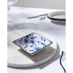 Madame COCO Reve Bleu Seren Square Porcelain Plate 12.2×3.2cm – Elegant Serving Plate for Appetizers, Desserts & Snacks, Ideal for Everyday Dining & Table Setting - Madame COCO