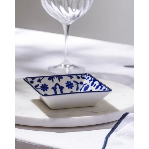 Madame COCO Reve Bleu Ellis Square Porcelain Plate 12.2×3.2cm – Elegant Serving Plate for Appetizers, Desserts & Snacks, Ideal for Everyday Dining & Table Setting - Madame COCO - Image 4