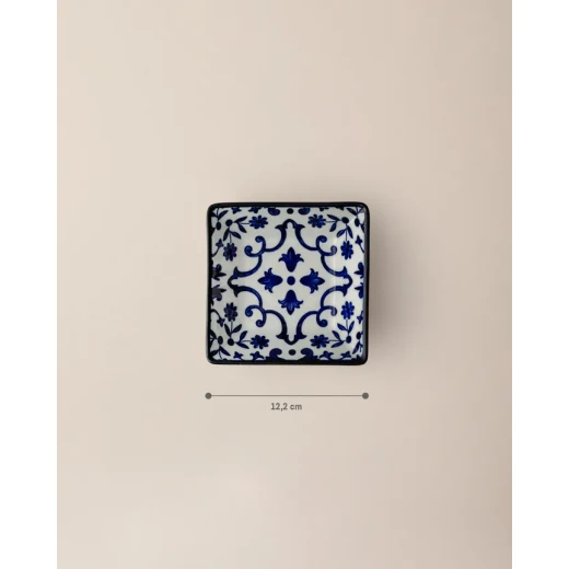 Madame COCO Reve Bleu Ellis Square Porcelain Plate 12.2×3.2cm – Elegant Serving Plate for Appetizers, Desserts & Snacks, Ideal for Everyday Dining & Table Setting - Madame COCO - Image 3