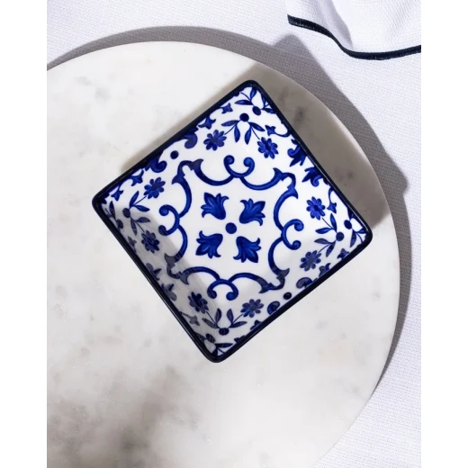 Madame COCO Reve Bleu Ellis Square Porcelain Plate 12.2×3.2cm – Elegant Serving Plate for Appetizers, Desserts & Snacks, Ideal for Everyday Dining & Table Setting - Madame COCO - Image 5