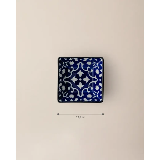 Madame COCO Reve Bleu Verve Square Porcelain Plate 12.2×3.2cm – Elegant Serving Plate for Appetizers, Desserts & Snacks, Ideal for Everyday Dining & Table Setting - Madame COCO - Image 3