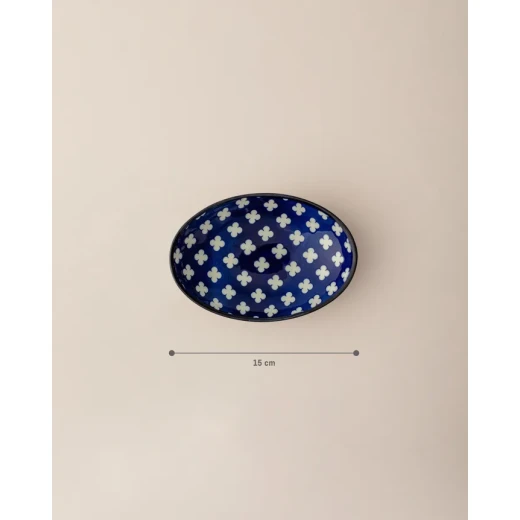 Madame COCO Reve Bleu Raye Oval Porcelain Plate 15.2×10×2.7cm – Elegant Serving Plate for Appetizers, Desserts & Snacks, Ideal for Everyday Dining & Table Setting - Madame COCO - Image 3