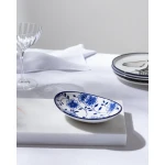 Madame COCO Reve Bleu Seren Oval Porcelain Plate 15.2×10×2.7cm – Elegant Serving Plate for Appetizers, Desserts & Snacks, Ideal for Everyday Dining & Table Setting - Madame COCO