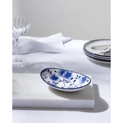 Madame COCO Reve Bleu Seren Oval Porcelain Plate 15.2×10×2.7cm – Elegant Serving Plate for Appetizers, Desserts & Snacks, Ideal for Everyday Dining & Table Setting