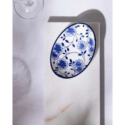Madame COCO Reve Bleu Seren Oval Porcelain Plate 15.2×10×2.7cm – Elegant Serving Plate for Appetizers, Desserts & Snacks, Ideal for Everyday Dining & Table Setting - Madame COCO - Image 3