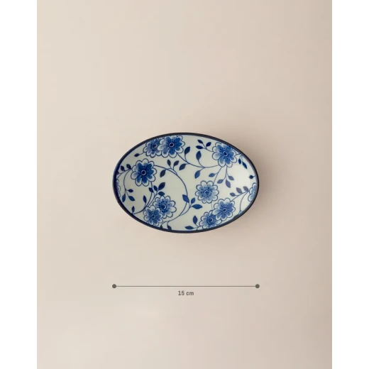 Madame COCO Reve Bleu Seren Oval Porcelain Plate 15.2×10×2.7cm – Elegant Serving Plate for Appetizers, Desserts & Snacks, Ideal for Everyday Dining & Table Setting - Madame COCO - Image 4