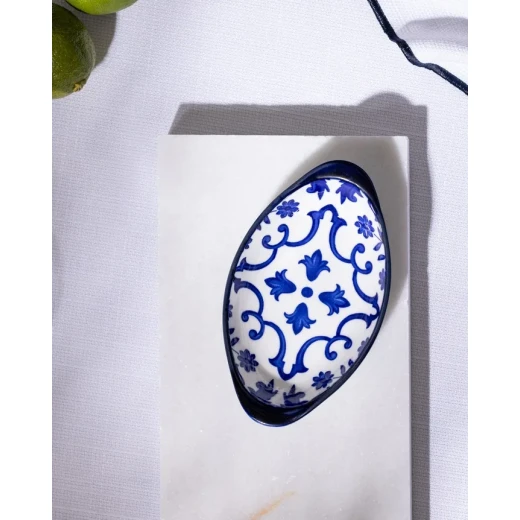 Madame COCO Reve Bleu Ellis Oval Porcelain Plate 15.2×10×2.7cm – Elegant Serving Plate for Appetizers, Desserts & Snacks, Ideal for Everyday Dining & Table Setting - Madame COCO - Image 4