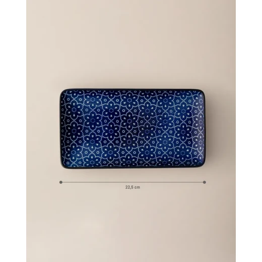 Madame COCO Reve Bleu Mais Rectangular Porcelain Plate 22.5×12.2×2.2cm – Elegant Serving Plate for Food, Desserts & Appetizers, Ideal for Everyday Dining & Table Setting - Madame COCO - Image 3