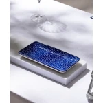 Madame COCO Reve Bleu Mais Rectangular Porcelain Plate 22.5×12.2×2.2cm – Elegant Serving Plate for Food, Desserts & Appetizers, Ideal for Everyday Dining & Table Setting - Madame COCO