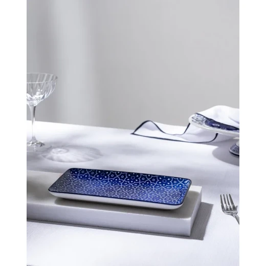 Madame COCO Reve Bleu Mais Rectangular Porcelain Plate 22.5×12.2×2.2cm – Elegant Serving Plate for Food, Desserts & Appetizers, Ideal for Everyday Dining & Table Setting - Madame COCO - Image 4