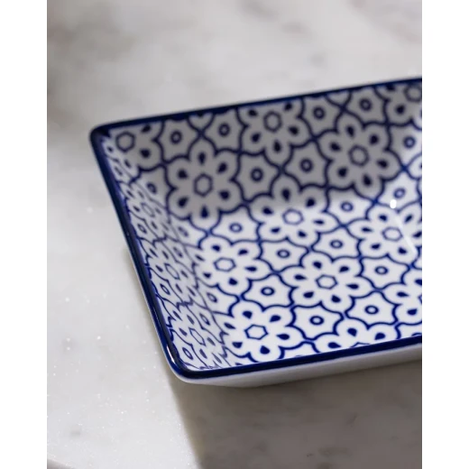 Madame COCO Reve Bleu Lucida Square Porcelain Plate 12.2×3.2cm – Elegant Serving Plate for Appetizers, Desserts & Snacks, Ideal for Everyday Dining & Table Setting - Madame COCO - Image 4
