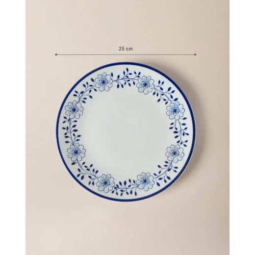 Madame COCO Reve Bleu Floral Porcelain Serving Plate 25cm Blue & White – Elegant Serving Dish for Food, Appetizers & Desserts, Ideal for Everyday Dining, Entertaining & Table Setting - Madame COCO - Image 3