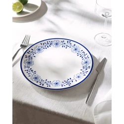 Madame COCO Reve Bleu Floral Porcelain Serving Plate 25cm Blue & White – Elegant Serving Dish for Food, Appetizers & Desserts, Ideal for Everyday Dining, Entertaining & Table Setting