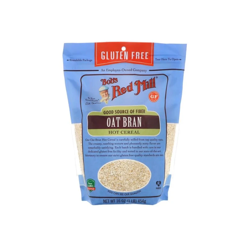 Bobs Red Mill Oat Bran Hot Cereal 16 oz 454g Whole Grain Fiber Rich Wholesome Breakfast Quick and Easy Healthy Morning Meal - Bob's Red Mill
