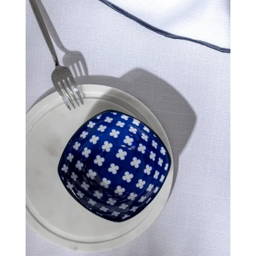 Madame Coco Reve Bleu Raye Porcelain Bowl 11×11cm – Elegant Small Serving Bowl for Appetizers, Desserts & Snacks, Stylish Tableware for Everyday Dining Madame Coco Reve Bleu Raye Porcelain Bowl 11×11cm – Elegant Small Serving Bowl for Appetizers, Desserts & Snacks, Stylish Tableware for Everyday Dining
