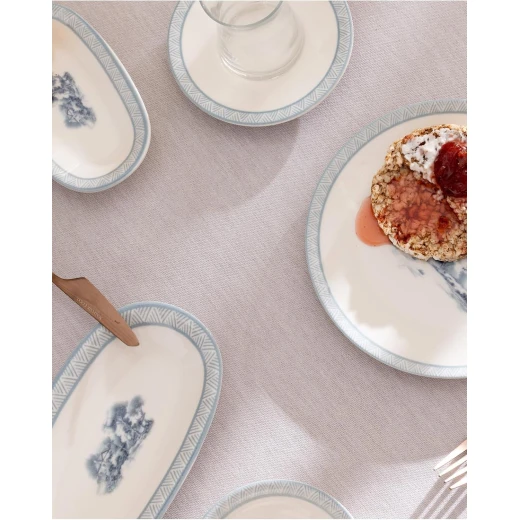 طقم إفطار مارسيل من مدام كوكو 26 قطعة من البورسلان – طقم سفرة وإفطار متكامل بأحجام 19×19 و15×12 و11 سم، مناسب لتقديم الطعام والوجبات اليومية - مدام كوكو - Image 7