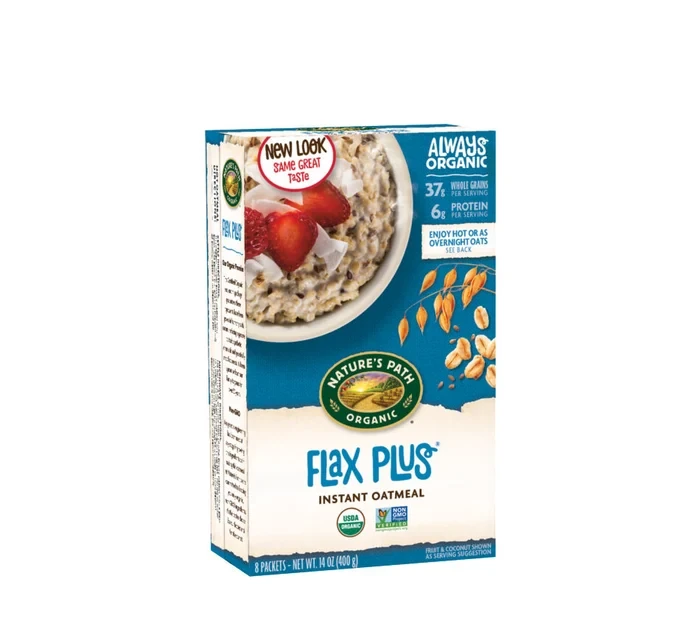 Nature's Path Hot Oatmeal Flax Plus 400g Rich in Omega-3 & Fiber Organic Rolled Oats & Flax Seeds Hearty Healthy Breakfast Choice for Daily Energy - Nature's path