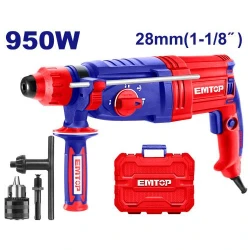 مثقاب دريل روتاري هيلتي إيمتوب ERHRL951 بقوة 950 واط وطاقة طرق 2.5 جول مع نظام ظُرف SDS Plus وريش وإزميل للحفر والخرسانة