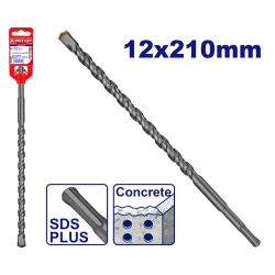 ريشة حفر إيمتوب SDS بلس 12×210 مم EHDR11203 – لقمة حفر متينة للخرسانة والطوب والحجر، مناسبة لمطارق الحفر وأعمال البناء والتركيب والصيانة