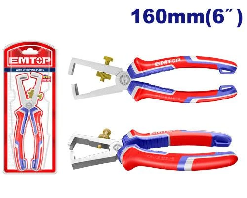 EMTOP EPLRW0611 Wire Stripping Pliers 6"/160mm Two Color Handle EMTOP EPLRW0611 Wire Stripping Pliers 6"/160mm Two Color Handle
