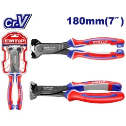 EMTOP 7" 180mm Cr-V End Cutting Pliers Black EPLRE0721