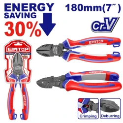EMTOP EPLRD0721 7-Inch Heavy Duty Side Cutting Pliers with Teflon Coating