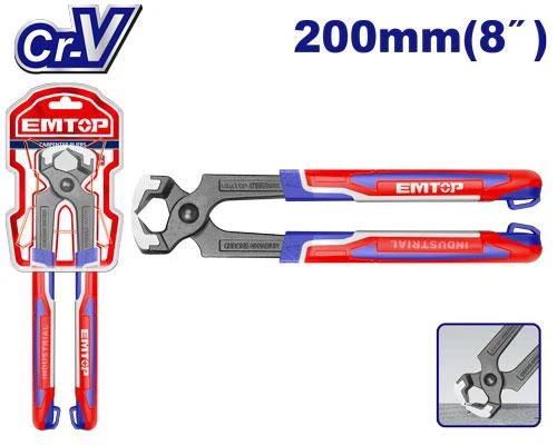 EMTOP 8 Inch 200mm Carpenter Pliers EPLRCP0821 Durable Cr V Steel Black Plastic Handle Carpentry Nippers Nail Pulling Wire Cutting Hand Tool Accessory EMTOP 8 Inch 200mm Carpenter Pliers EPLRCP0821 Durable Cr V Steel Black Plastic Handle Carpentry Nippers Nail Pulling Wire Cutting Hand Tool Accessory