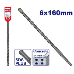 ريشة ثقب خرسانة SDS Plus إيمتوب EMTOP EHDR10602 مقاس 6x160 ملم برأس كربيد للتثقيب في الخرسانة والبناء للمحترفين والمثاقب الدوارة أداة متينة