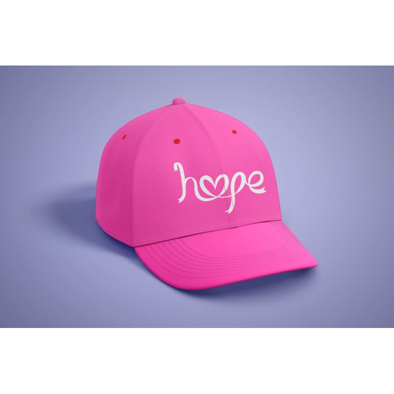 Pink Cap Designed with Hope Typography 56cm to 58cm Adjustable Baseball Cap Stylish Sun Protection Hat Perfect for Casual and Sports Wear