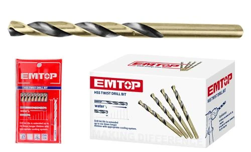 EMTOP 1 Piece HSS Drill Bit Set 5.0mm High Speed Steel Construction Ideal for Metal Wood Plastic and Daily Drilling Tasks in Convenient Poly Bag