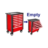 EMTOP ETCS0702 7 Drawer Roller Cabinet Heavy Duty Workshop Tool Chest Smooth Ball Bearing Slides Central Locking System and Anti Shock Protection for Garages and Workshops