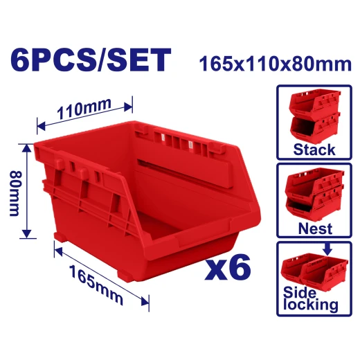 EMTOP EMTB8336 6 Piece Plastic Screw Organizer Boxes EMTOP EMTB8336 6 Piece Plastic Screw Organizer Boxes