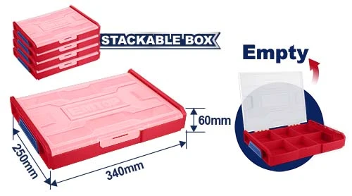 EPTBV01 Lightweight Plastic Tool Box Heavy Duty Durable Plastic Construction with Comfortable Handle Secure Locking Mechanism Ideal for Home Workshop and Outdoor Use