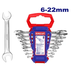 EMTOP EDES10801 8 Piece Double Open End Spanner Set 6-22mm