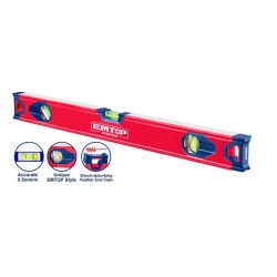 EMTOP ESLL24001 40cm Spirit Level High Accuracy 0.5mm per Meter Vials with Double Sided Milled Surfaces and V Groove Base Ideal for Flat and Curved Surface Measurement
