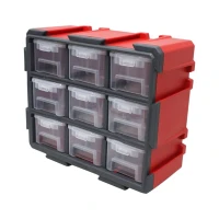 EMTOP EMTB8331 9-Drawer Screw Organizer Cabinet Heavy Duty Modular Storage System with Clear Removable Drawers and Wall Mountable Design Ideal for Workshops Homes and Factories