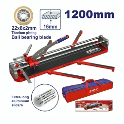 EMTOP ETCR1206 1200mm Heavy Duty Manual Tile Cutter with Support Arms Tungsten Carbide Blades