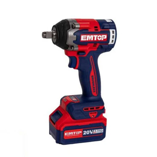 EMTOP ECIWL2085 20V Cordless Impact Wrench 1/2" Square Drive 850Nm Fastening Torque 1000Nm Nut-Busting Torque Brushless Motor with 3 Pcs 4.0Ah Battery Pack and 3 Pcs Deep Sockets - Emtop - Image 3