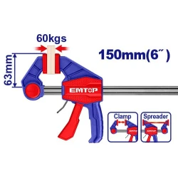 EMTOP ECLPQ60101 Quick Clamp 63x150mm Max Clamp Force 60KGS