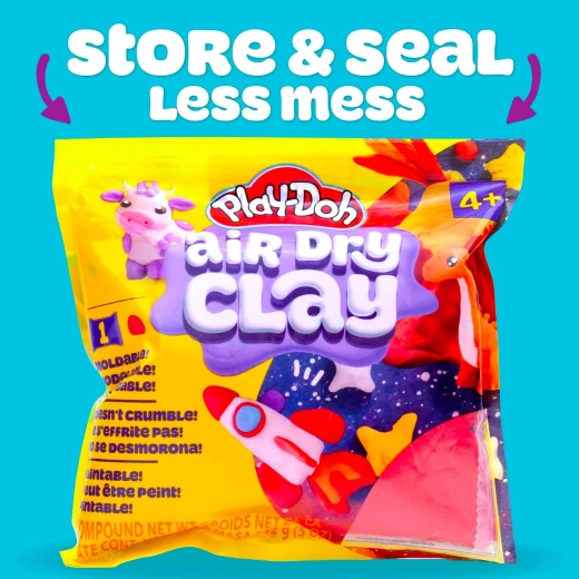 Play-Doh 5 oz Red Air Dry Clay Bag 150g – 1 Piece, Easy-to-Shape Air-Drying Modeling Clay for Creative Crafts, Making Shapes and Kids' Activities, Item Weight 150g - Play-Doh - Image 3
