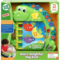 LeapFrog Dino's Delightful Day Book, Interactive Educational Storybook for Kids Featuring Dino's Fun Daily Adventure, Helps Develop Early Language, Listening and Learning Skills, Encourages Children to Explore and Engage with the Story 12 months+