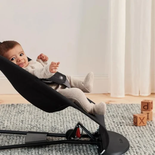 BabyBjorn Balance Soft Jersey Baby Bouncer Black, Suitable from Birth to Approximately 2 Years, Supports Up to 9kg as a Bouncer and 13kg as a Chair, Soft Jersey Fabric, Machine Washable at 40°C, Do Not Bleach or Tumble Dry - Image 4