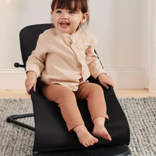 BabyBjorn Balance Soft Jersey Baby Bouncer Black, Suitable from Birth to Approximately 2 Years, Supports Up to 9kg as a Bouncer and 13kg as a Chair, Soft Jersey Fabric, Machine Washable at 40°C, Do Not Bleach or Tumble Dry - Image 5